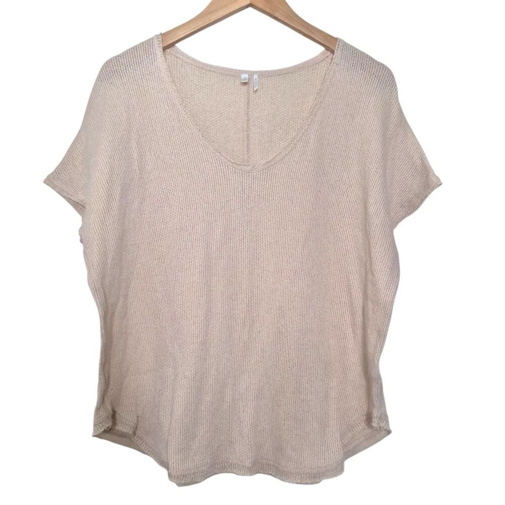 Out From Under Urban Outfitters Cream Waffle Knit Top Oversized Size XS